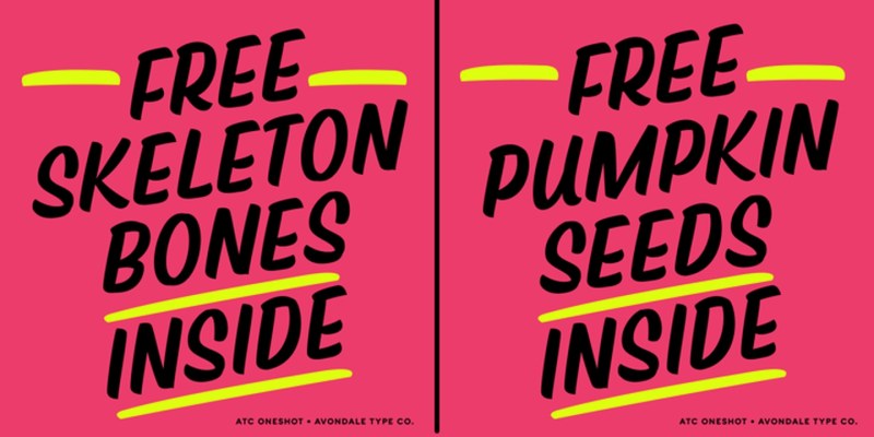 ATC Oneshot Font Family free download preview 2 – Script And Handwritten font