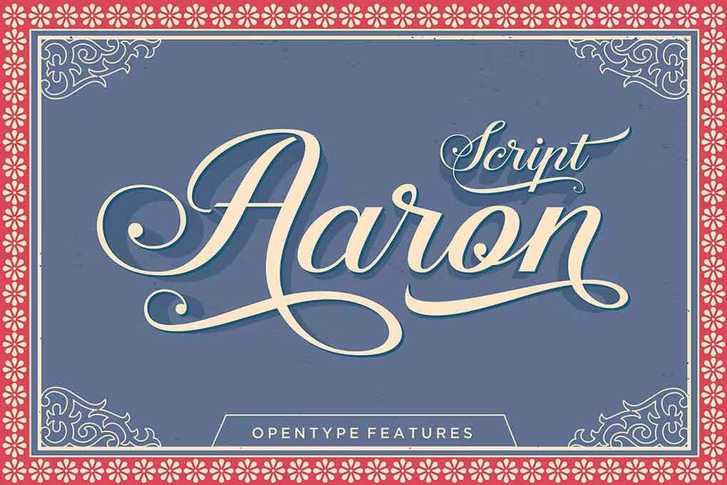 Aaron Script Font free download – Script And Handwritten font preview image for Windows and Mac