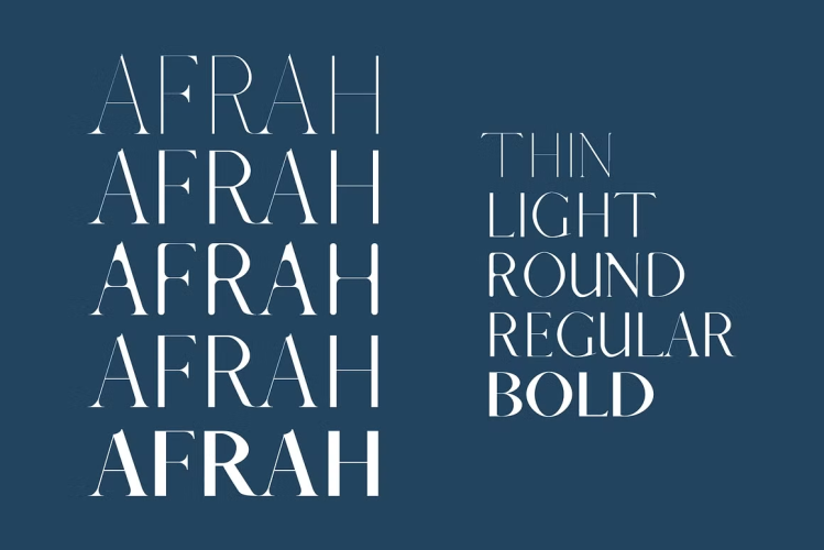 Afrah Font free download preview 1 – Serif Fonts font
