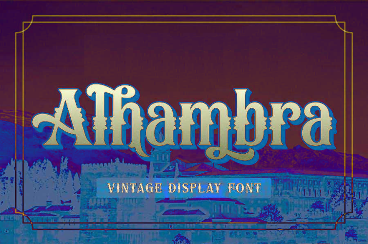 Alhambra Font free download preview 1 – Display Fonts font