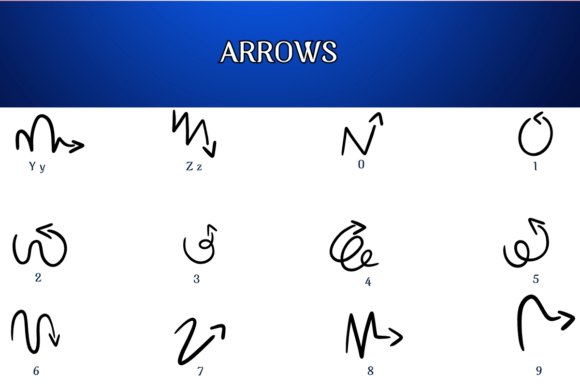 Arrows Font free download preview 3 – Decorative Fonts font