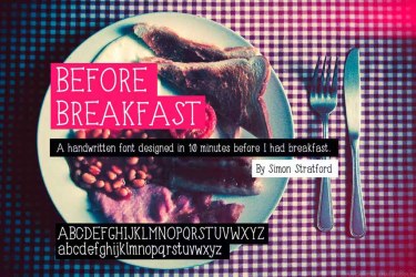 Before Breakfast Font free download – Serif Fonts font preview