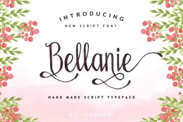 Bellanie Script Font free download – Script font preview