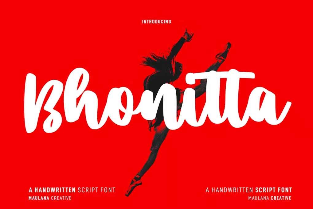 Bhonitta Script Font free download – Script And Handwritten font preview image for Windows and Mac