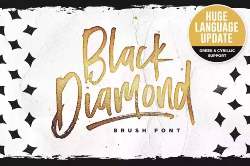 Black Diamond Font free download – Brush Fonts font preview image for Windows and Mac