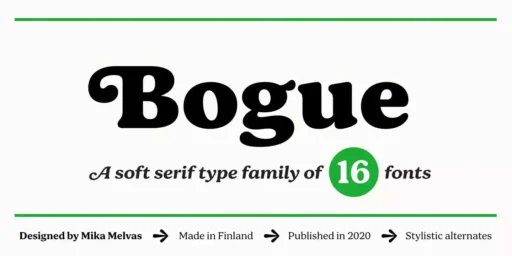 Bogue Font free download – Serif Fonts font preview image for Windows and Mac