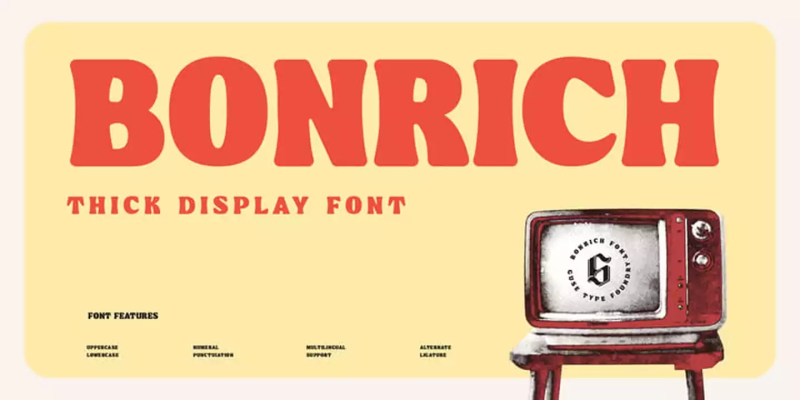 Bonrich Font free download preview 9 – Display Fonts font