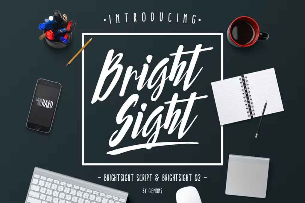 Bright Sight Font free download – Script And Handwritten font preview image for Windows and Mac