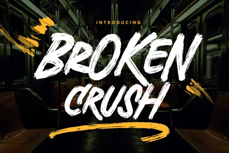Broken Crush – Brush Font free download preview 9 – Brush Fonts font