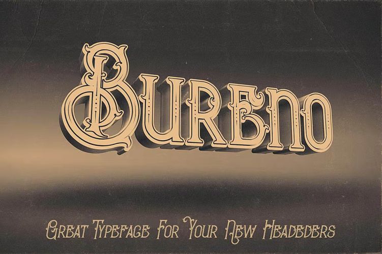 Bureno Decorative Font free download preview 2 – Serif Fonts font