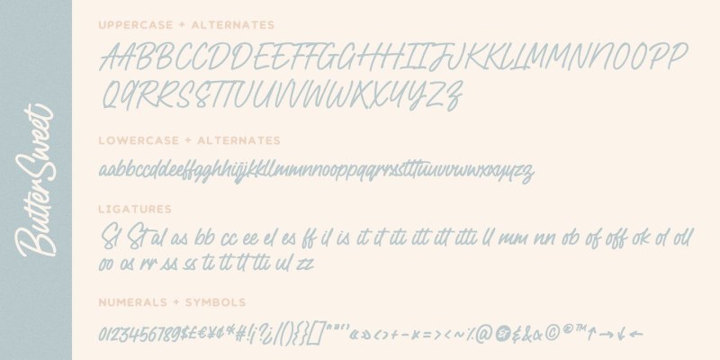 Butter Sweet Font free download preview 2 – Script And Handwritten font