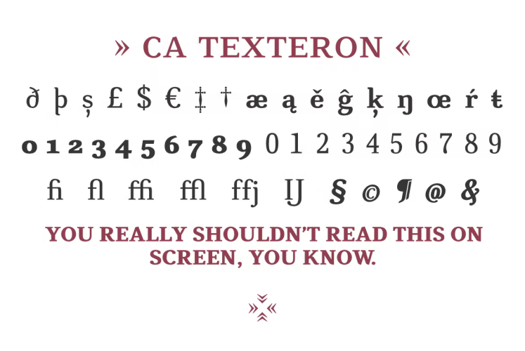 CA Texteron Font free download preview 1 – Serif Fonts font