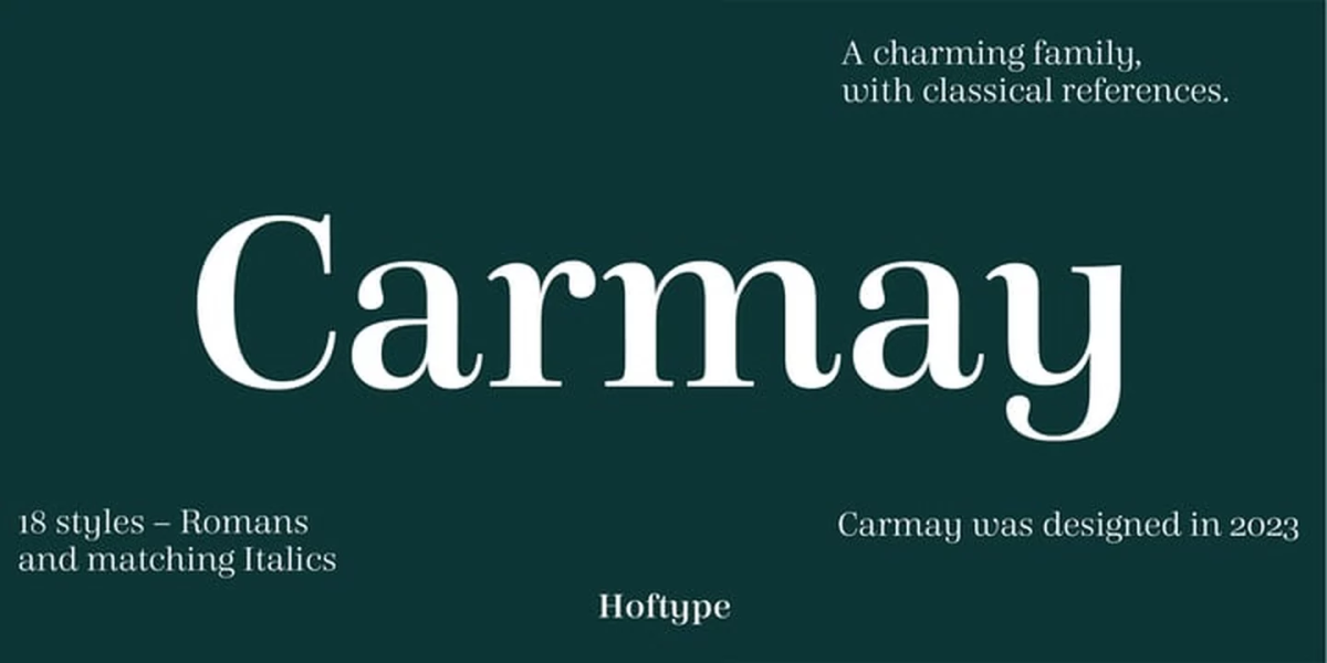 Carmay Font Family free download – Serif Fonts font preview image for Windows and Mac
