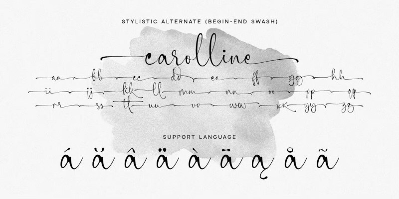 Carolline Font free download preview 8 – Script And Handwritten font