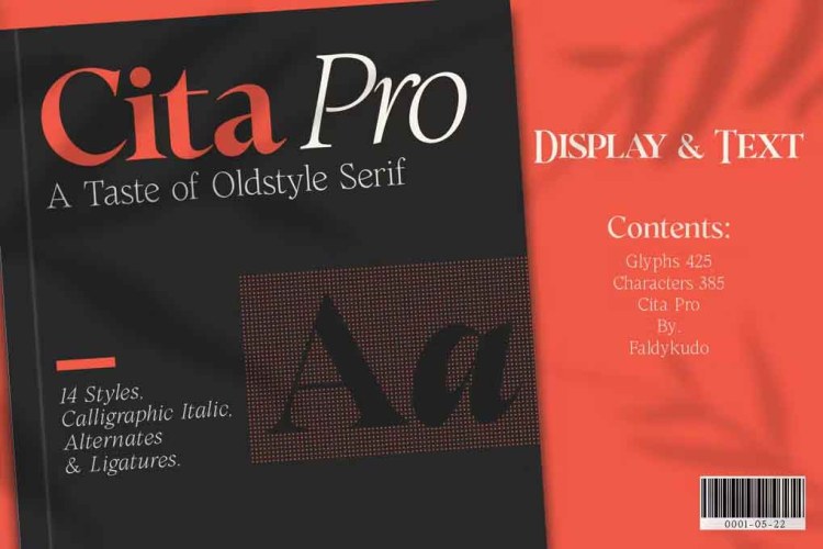 Cita Pro Font free download preview 3 – Serif Fonts font