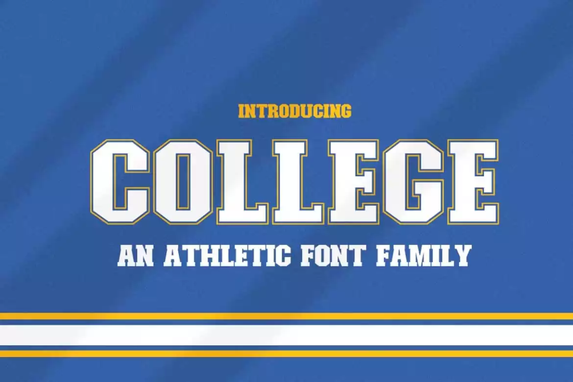 College Font free download – Display Fonts font preview image for Windows and Mac