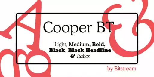 Cooper BT Font free download – Serif Fonts font preview image for Windows and Mac
