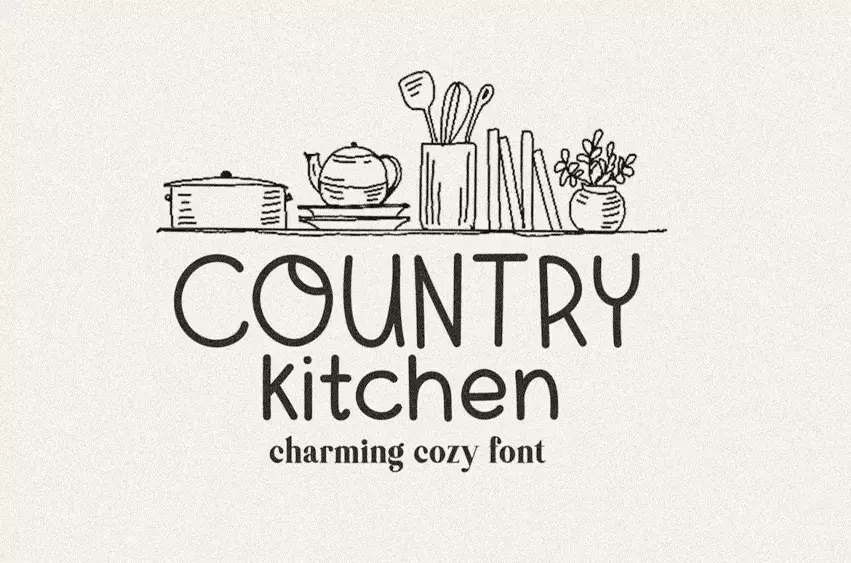 Country Kitchen Font free download – Script And Handwritten font preview image for Windows and Mac