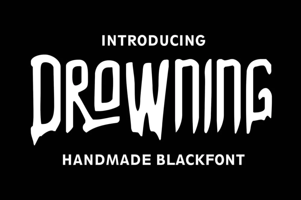 DROWNING Font free download – Decorative Fonts font preview image for Windows and Mac