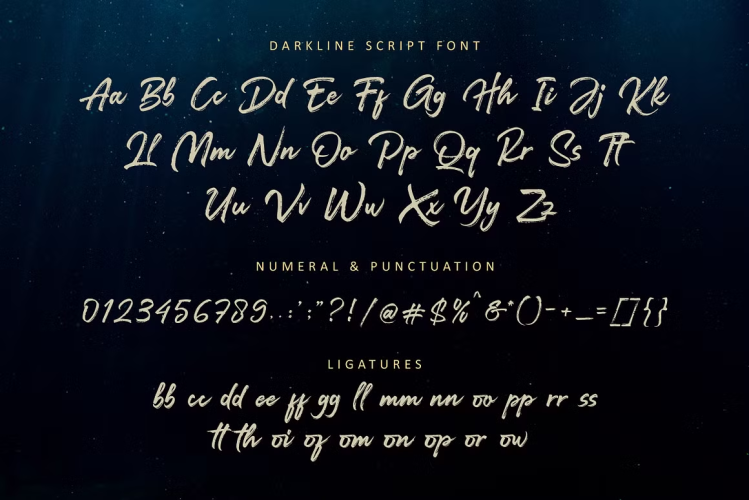 Darkline Font free download preview 6 – Script And Handwritten font