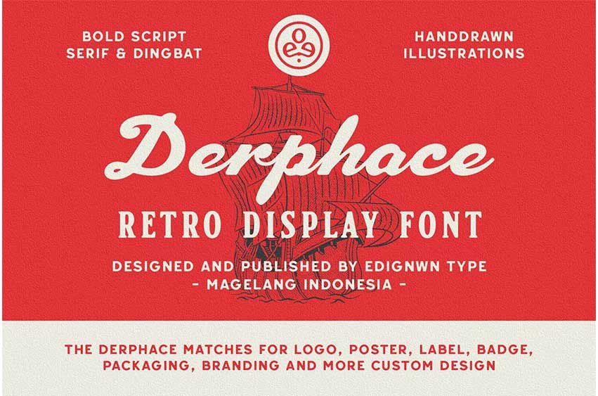 Derphace Font free download – Display Fonts font preview image for Windows and Mac