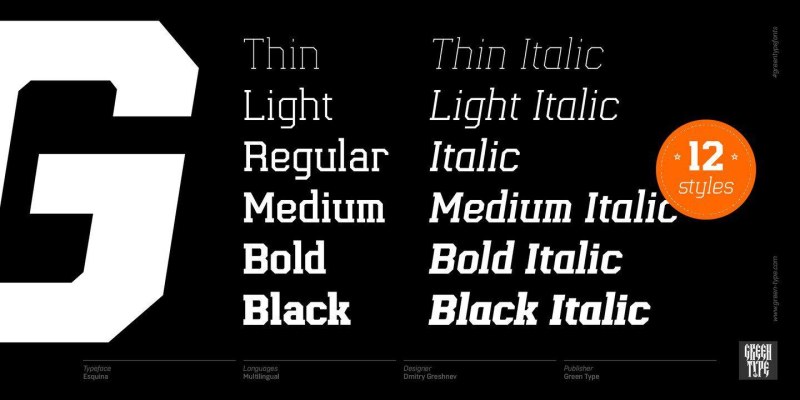Esquina Font Family free download preview 5 – Slab Serif Fonts font