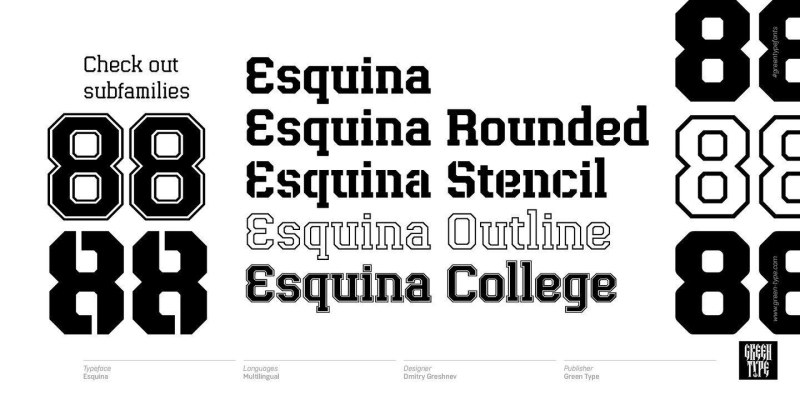 Esquina Font Family free download preview 9 – Slab Serif Fonts font