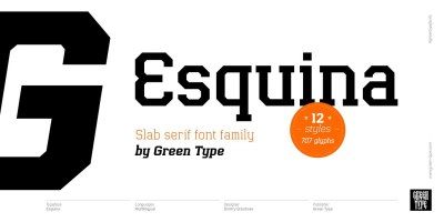 Esquina Font Family free download – Slab Serif Fonts font preview