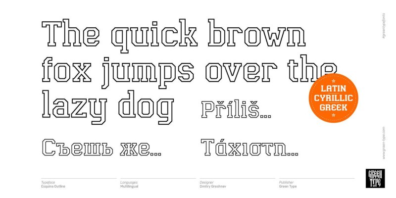 Esquina Outline Font Family free download preview 1 – Font Family font