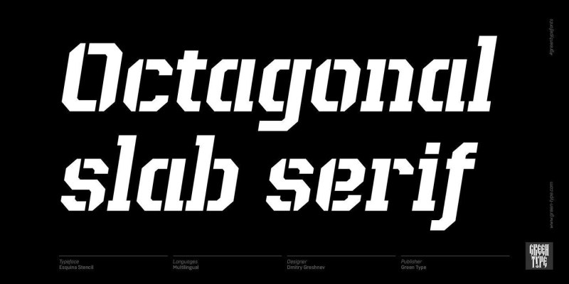 Esquina Stencil Font Family free download preview 2 – Display Fonts font