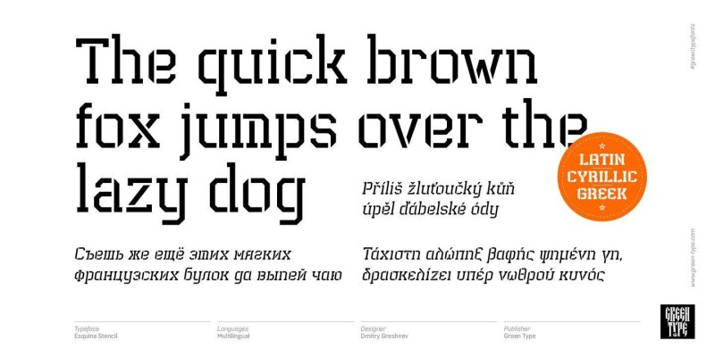 Esquina Stencil Font Family free download preview 3 – Display Fonts font