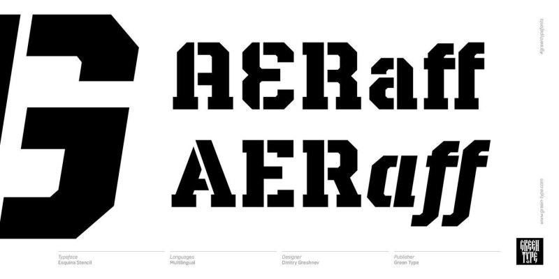 Esquina Stencil Font Family free download preview 9 – Display Fonts font
