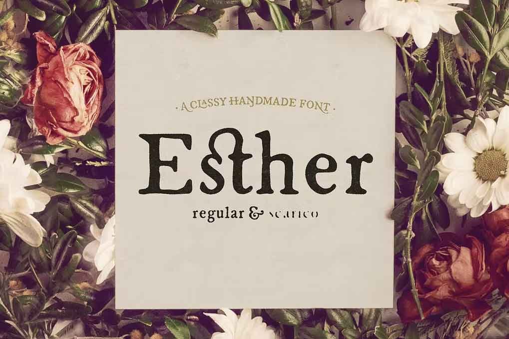 Esther Handmade Font free download – Serif Fonts font preview image for Windows and Mac