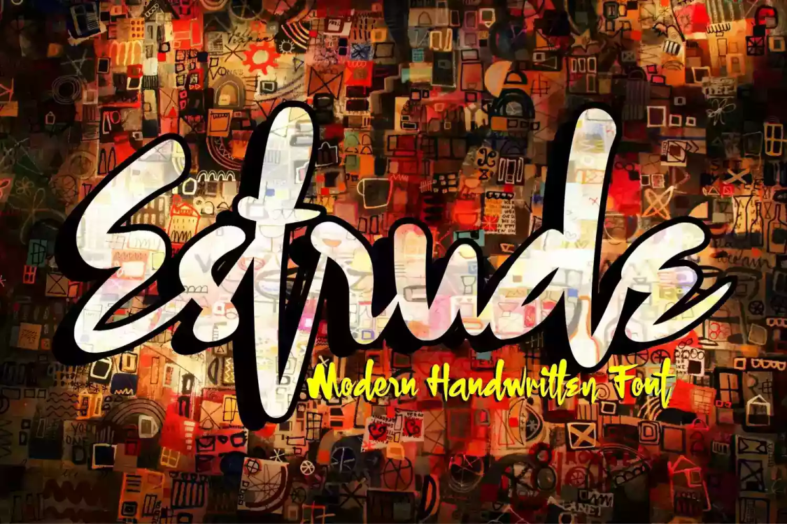Estrude Font free download – Script And Handwritten font preview image for Windows and Mac