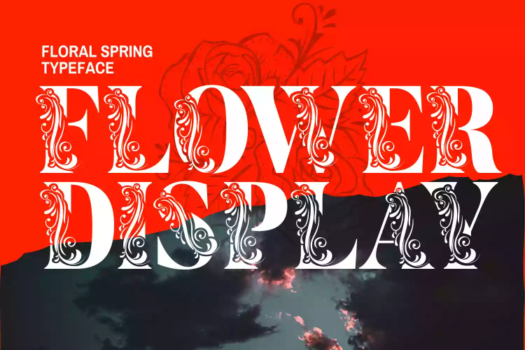 Flower Display Font free download preview 6 – Display Fonts font