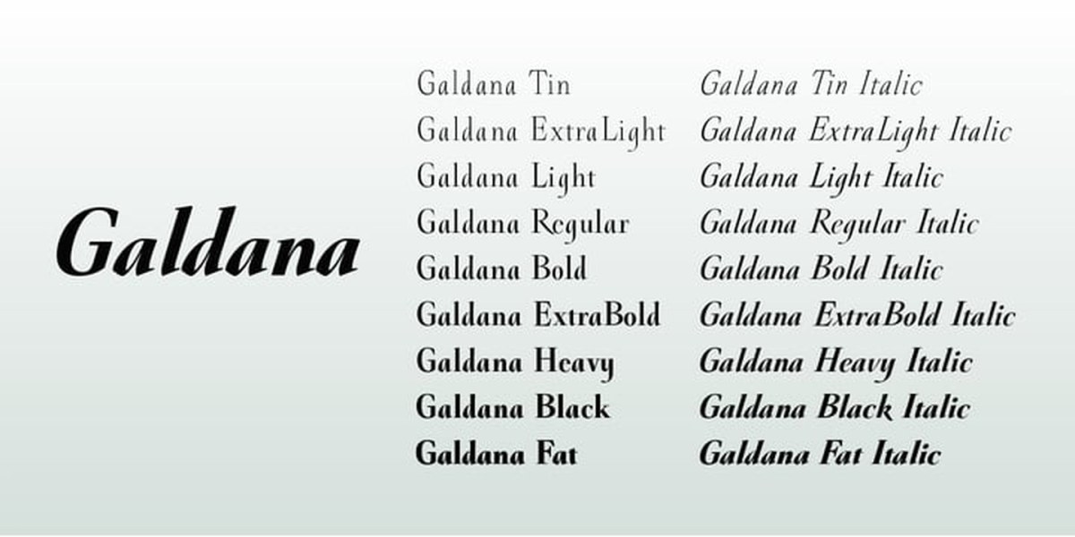 Galdana Font Family free download – Serif Fonts font preview image for Windows and Mac