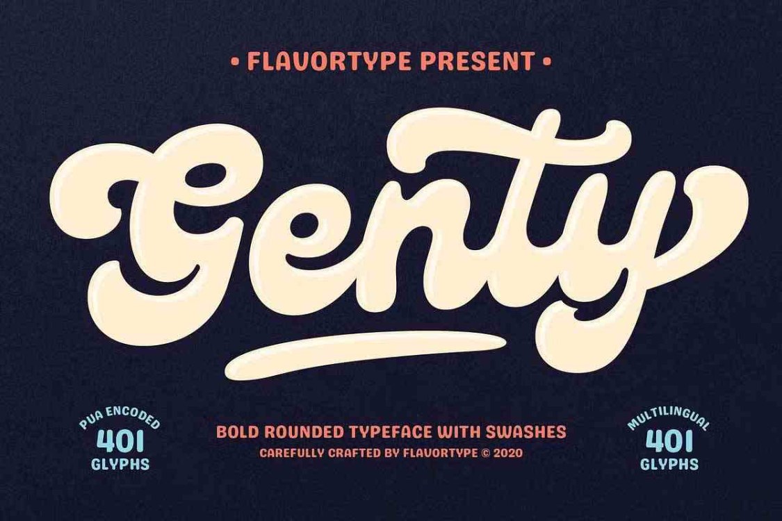 Genty Font free download – Script And Handwritten font preview image for Windows and Mac