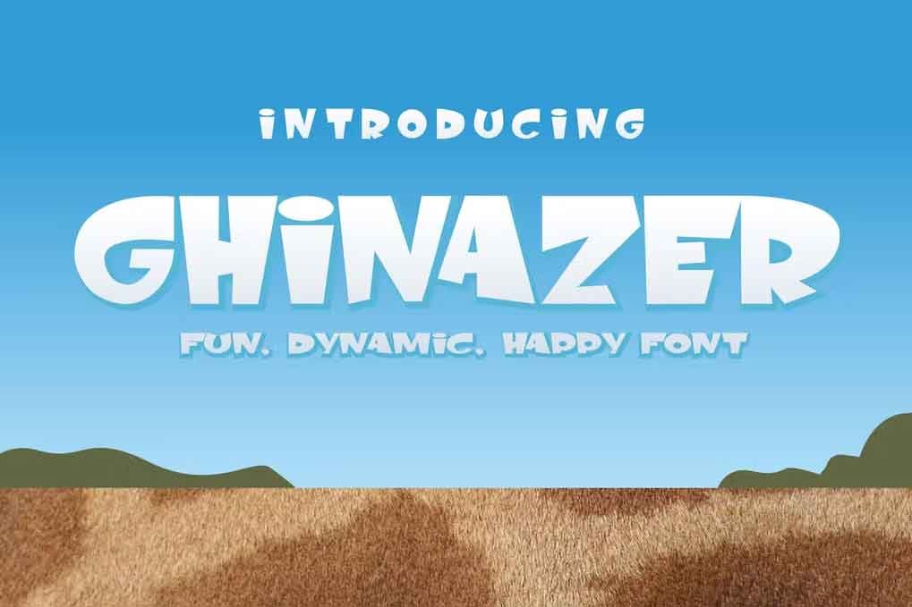Ghinazer Font free download – Sans Serif Fonts font preview image for Windows and Mac