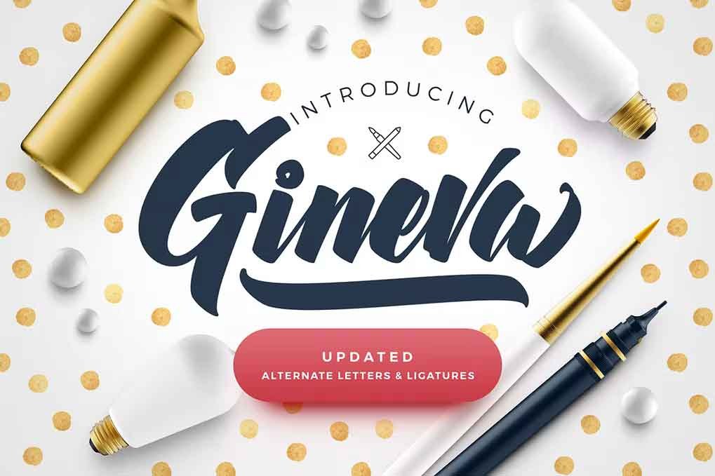 Gineva Script Font free download – Script And Handwritten font preview image for Windows and Mac
