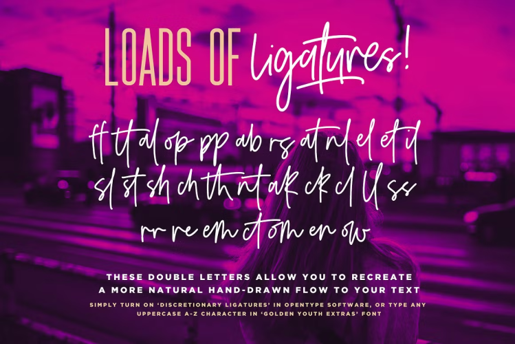 Golden Youth Font free download preview 6 – Script And Handwritten font