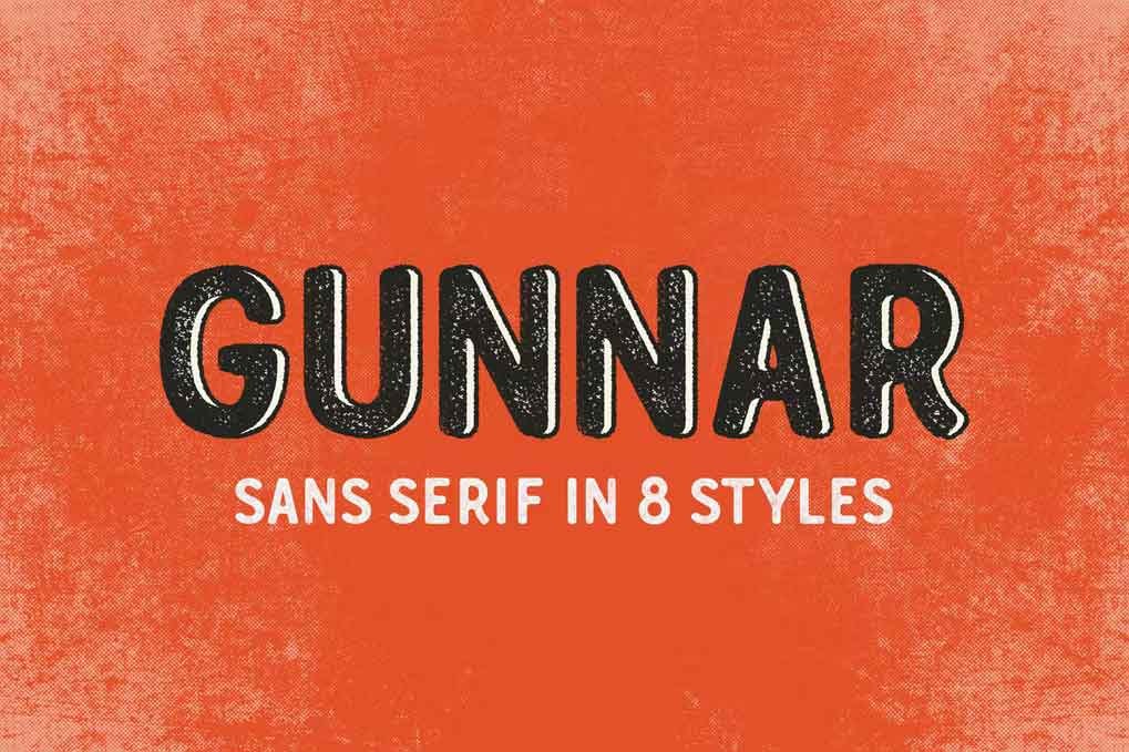 Gunnar Font free download – Serif Fonts font preview image for Windows and Mac