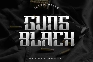 Guns Black Font free download – Modern font preview