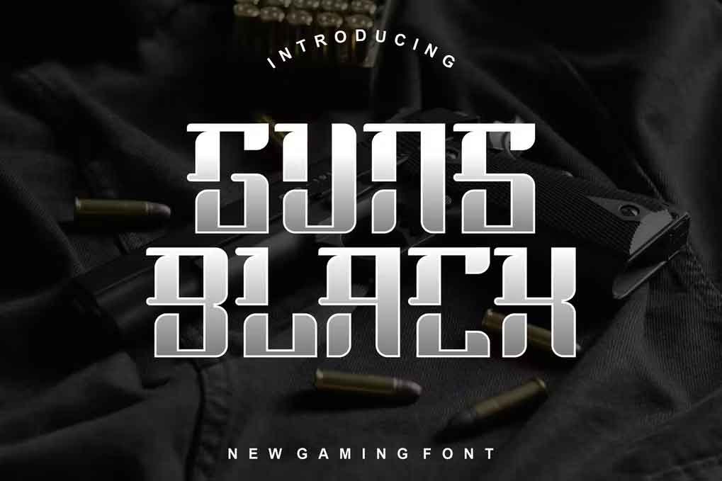 Guns Black Font free download – Serif Fonts font preview image for Windows and Mac