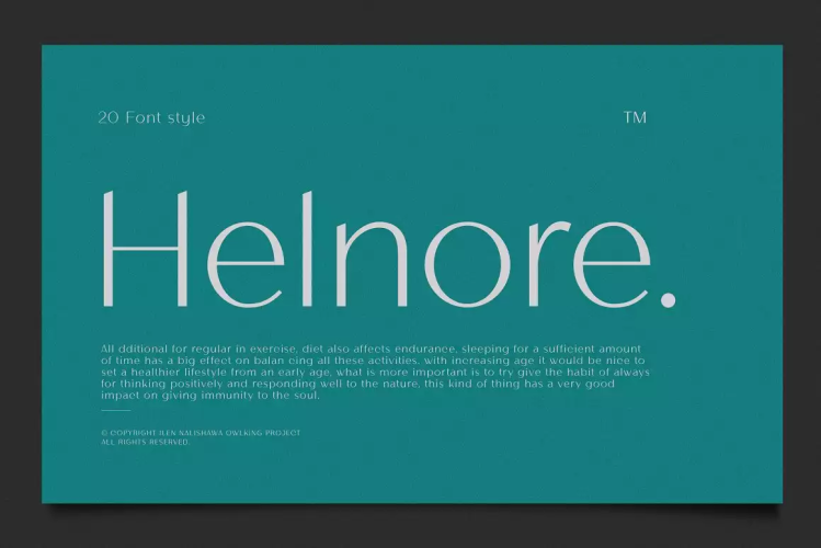 Helnore Font free download preview 5 – Serif Fonts font
