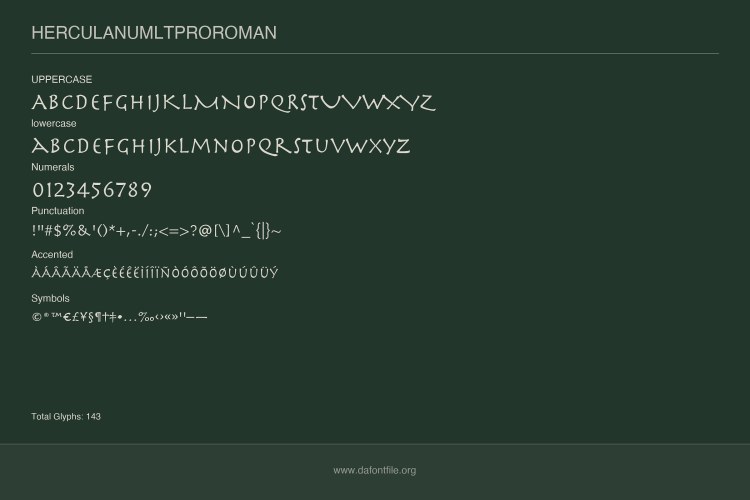 Herculanum LT Pro Font free download preview 4 – Display Fonts font