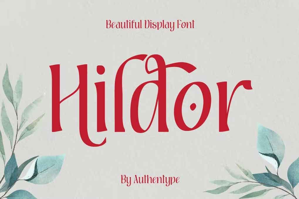 Hildor Beautiful Display Font free download – Serif Fonts font preview image for Windows and Mac