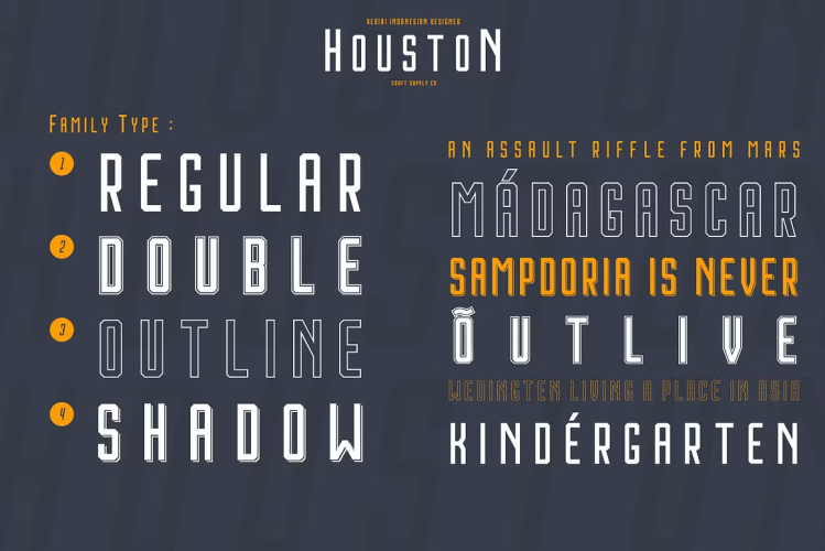 Houston Font free download preview 5 – Display Fonts font