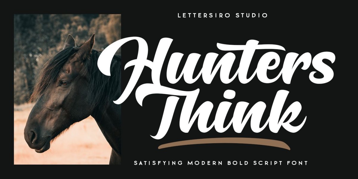 Hunters Think Font free download – Script And Handwritten font preview image for Windows and Mac