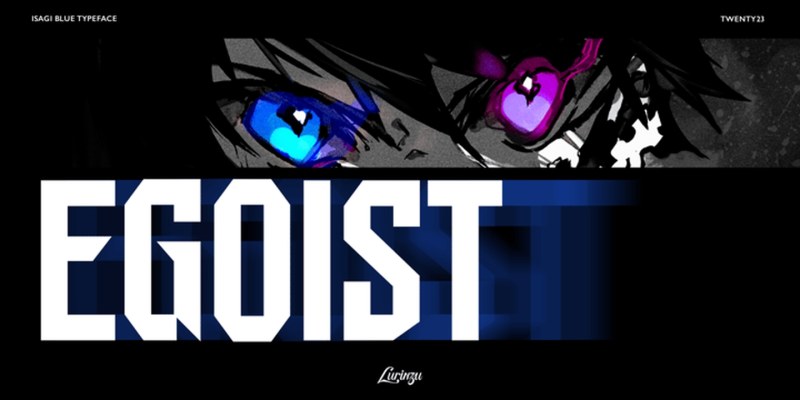 Isagi Blue Font Family free download preview 1 – Display Fonts font