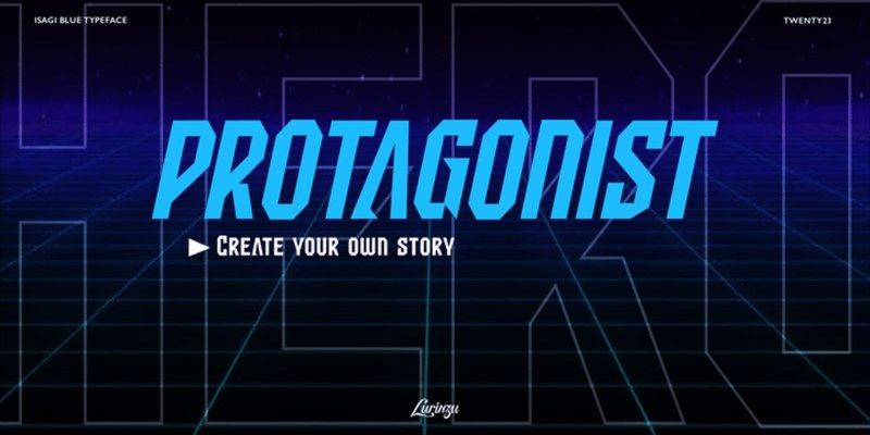 Isagi Blue Font Family free download preview 8 – Display Fonts font